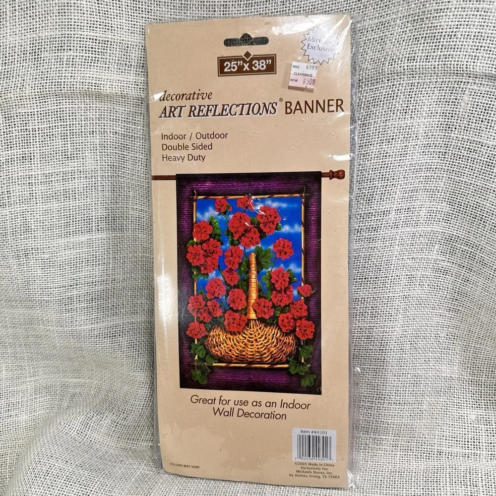 Art Reflections Floral Garden Banner 25x38‎ Double Sided Michaels Exclusive